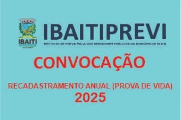 IBAITIPREVI - RECADASTRAMENTO ANUAL (Prova de Vida) - 2025 